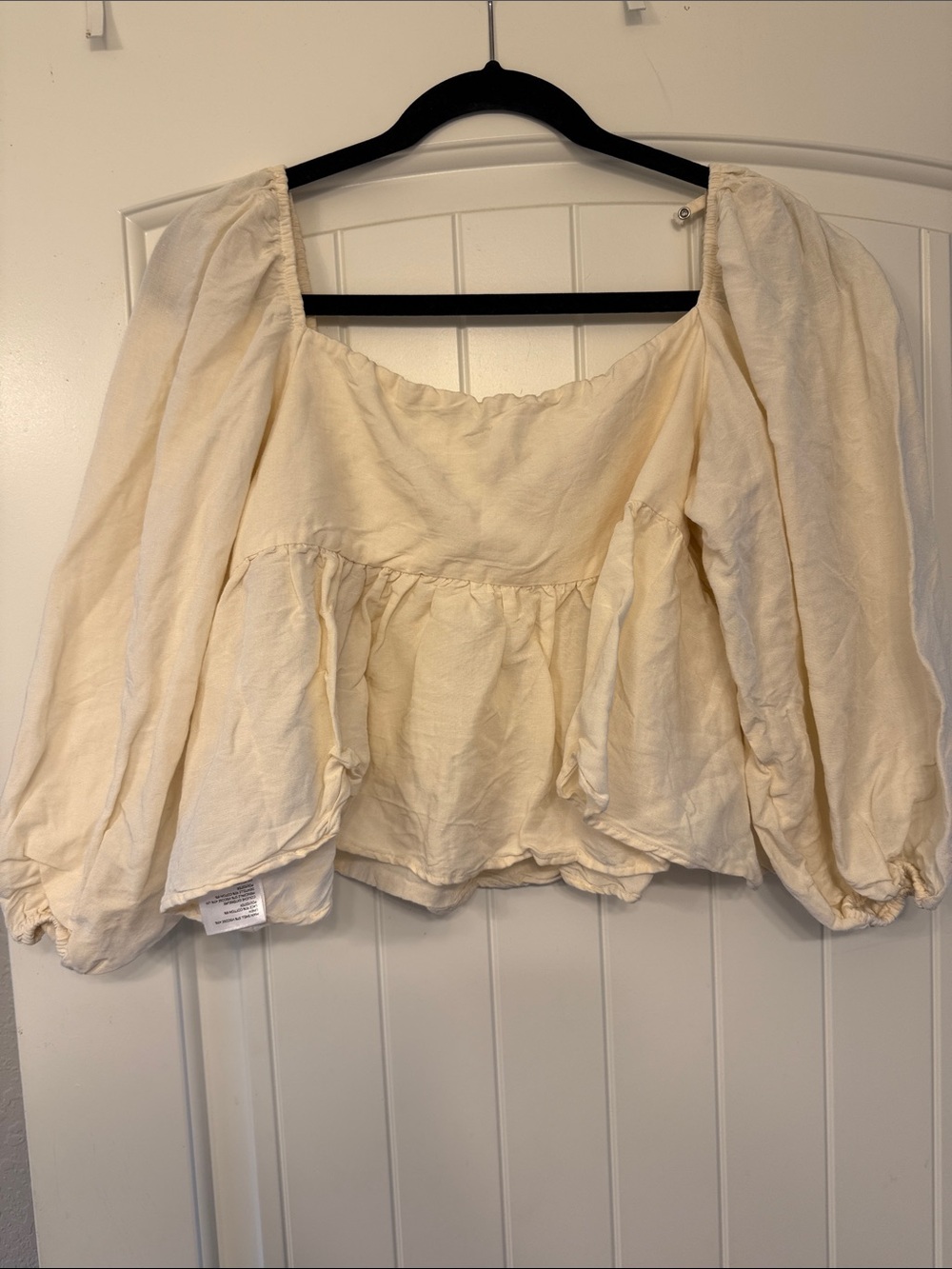 Anthropologie Women’s M Cream Crochet-Detail Peasant Blouse - Picture 3 of 3